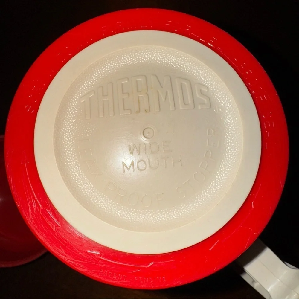 Vtg Thermos Vacuum Jar 6202 King-Seeley Red/Tan Pint Wide Mouth Leak Proof CMPLT
